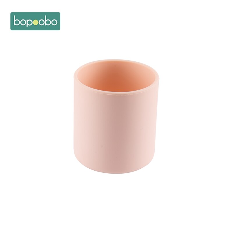 10 stuks baby siliconen beker voedselveilige siliconen voedingsbeker baby peuter kinderen servies drinkbeker bpa-vrij hittebestendig: Perzikbeker