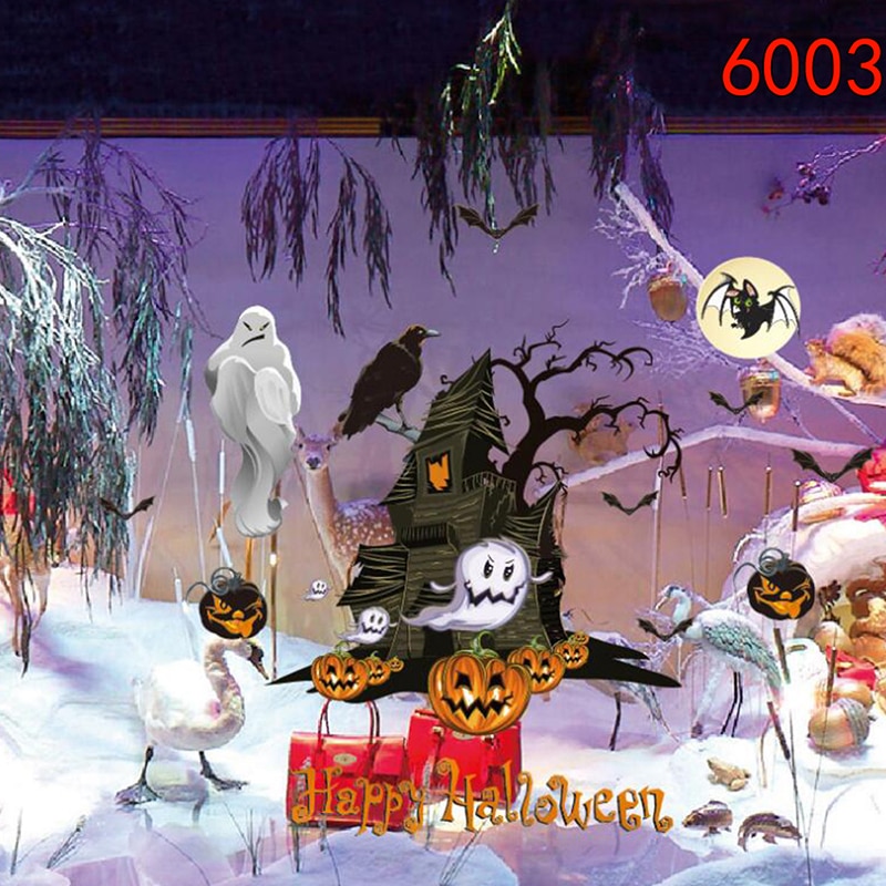 Halloween seinätarra ikkuna kodin sisustus tarra koriste joulukoriste halloween seinätarra riipus näyteikkunaan: Kulta-