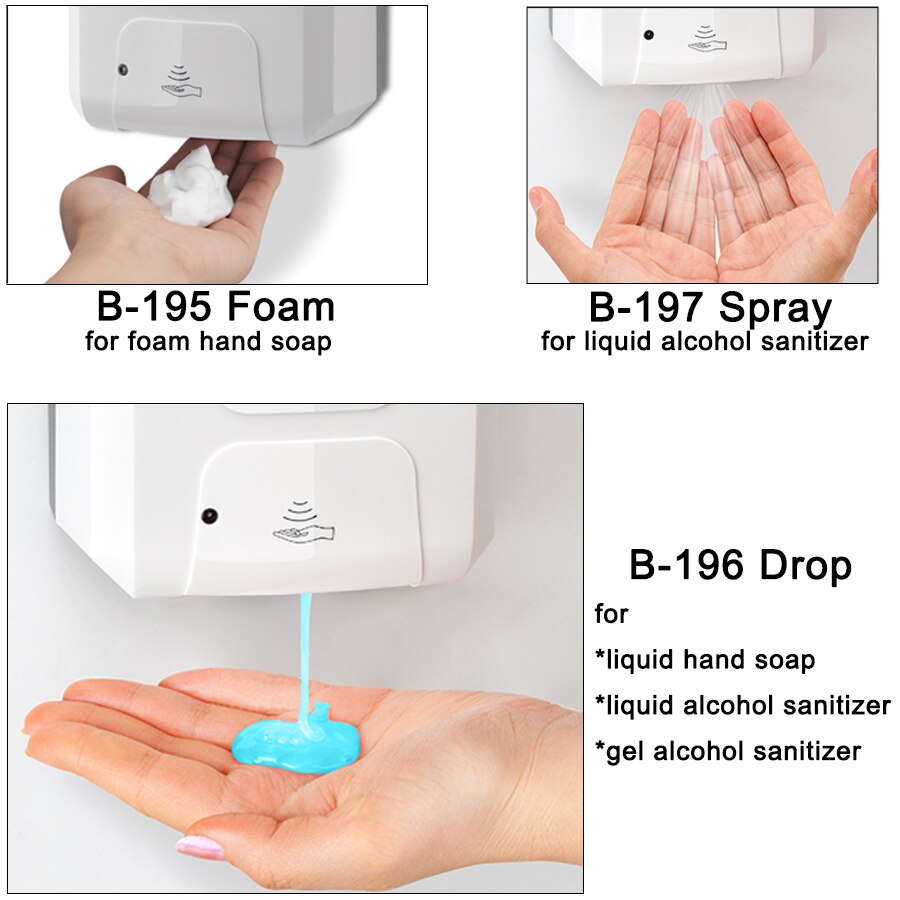 1000Ml Automatische Alcohol Dispenser Wall Mounted Zeepdispenser Touchless Handdesinfecterend Met Infrarood Sensor Voor School Thuis