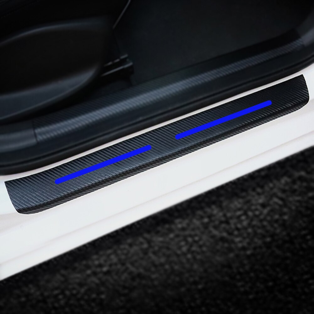 Bil-styling för fiat 124 spindel bil dörr tröskelplattor klistermärken scuff plate 4d kolfiber klistermärke