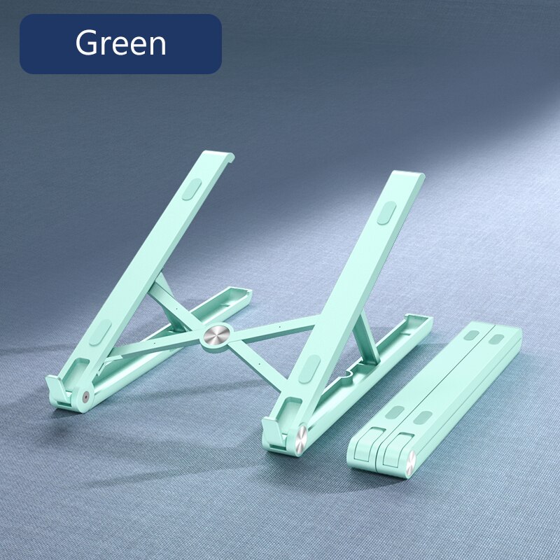 Portable Laptop Stand Adjustable Foldable Support iPad Notebook Stand For Macbook Pro Computer Laptop Holder Cooling Base Riser: Green