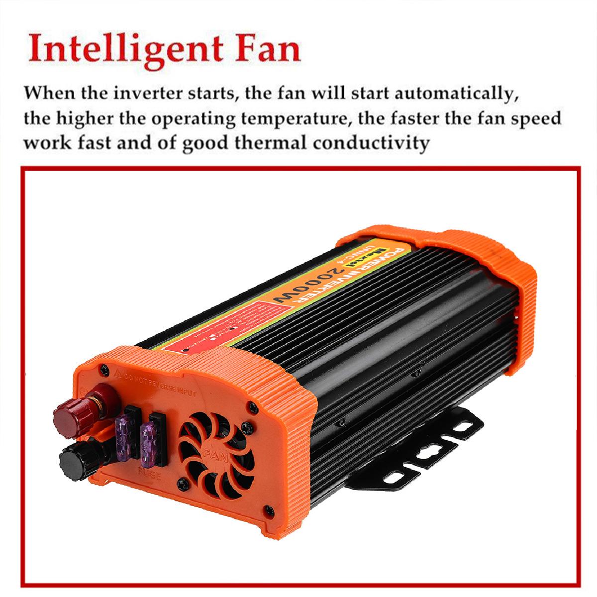 4000W Solar Power Inverter 12V to 220V 2000W Car Power Inverter Charger Converter Adapter Modified Sine Wave Transformer