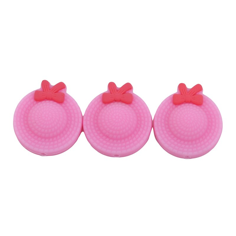5Pc Baby Ketting Tanden Gel Leuke Boog Cap Baby Siliconen Slijpen Kralen Diy Sieraden Accessoires Baby Kauwen Speelgoed bijtring