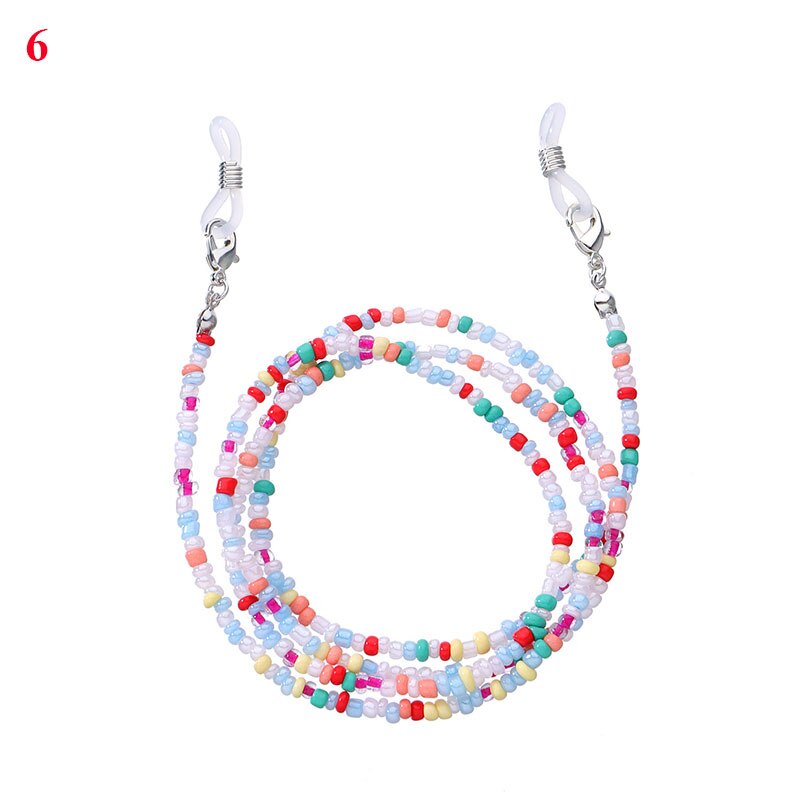 Neue Boho Maske Gurt Perlen Gläser Ketten Frauen Gesicht Maske Schlüsselband Anti Rutsch frauen Nacken Kette Für Brillen Kordon de anteojos: a6
