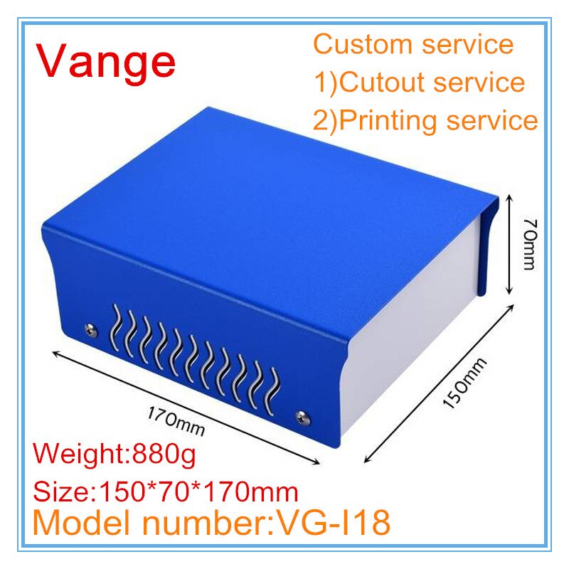 1 Stks/partij Professionele Elektronica Project Gevallen 150*70*170Mm Iron Metalen Instrument Behuizing Dozen Diy Voor Power supply Apparaat
