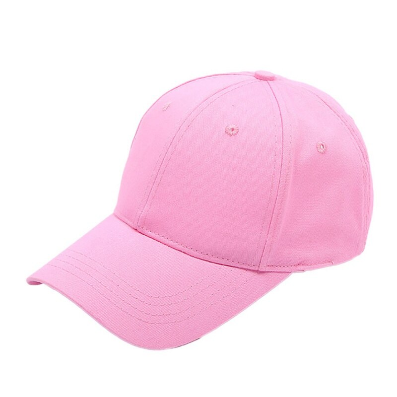 Ponytail Baseball Cap Women Men Solid Color Cotton Breathable Sunshade Sun Hat