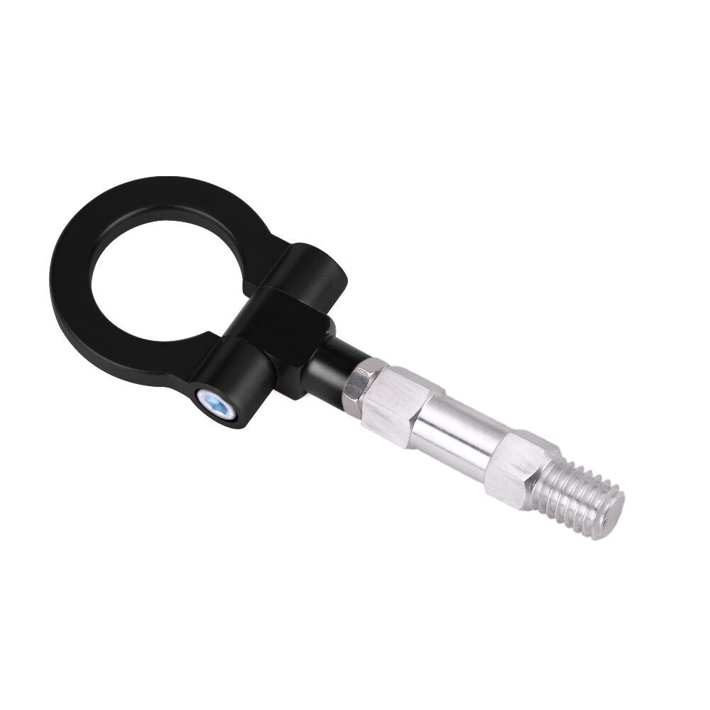 CNC Machine Aluminum Towing Hook Ring Kit On Tow Hook Eye Towing Colorful JDM Style For BMW 3/4/5 Series RS-TH008-12: black