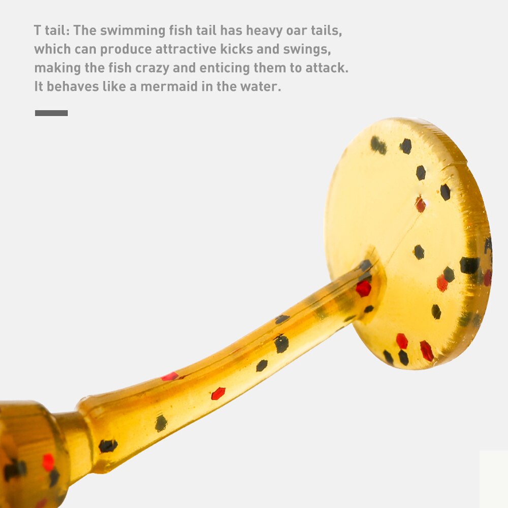 Johncoo 40 stk ajing fiskeri lokke 35mm 0.68g stenfisk ocean rock agn nål hale blød lokke kunstig agn