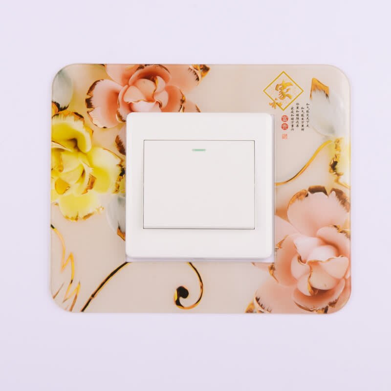 Traditional chinese style Acrylic Socket switch sticker Wall stickers Home decor Living room decoration Light switch cover plate: K
