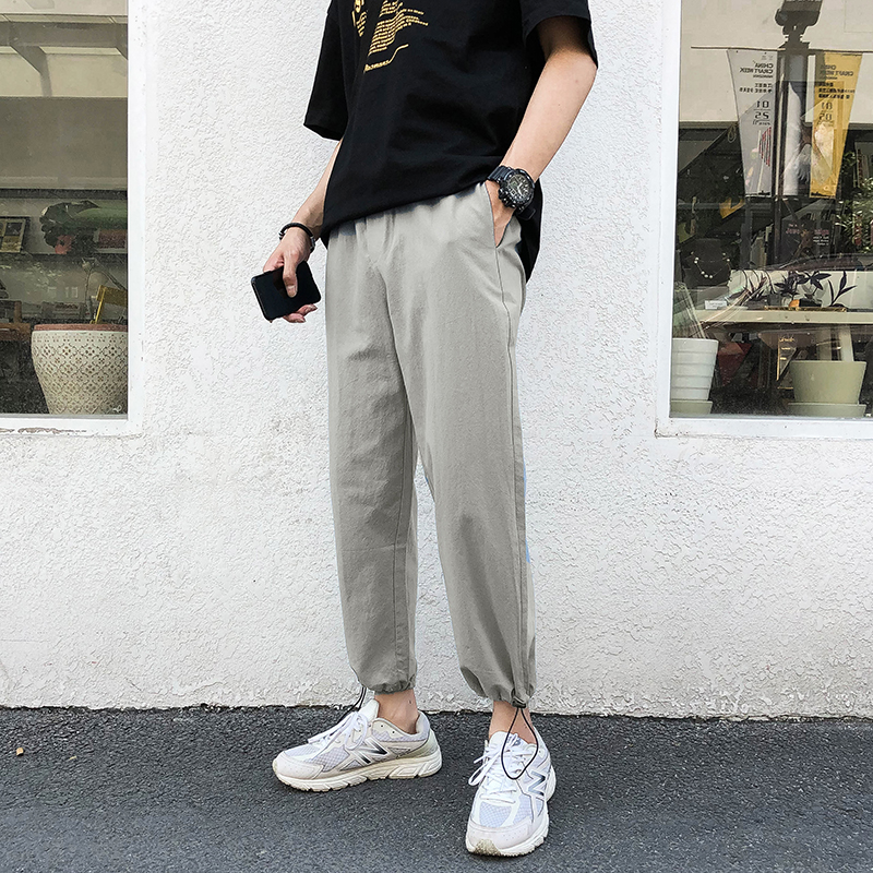 Spodnie dresowe męskie, solidne, robić kostek, ściągane sznurkiem, duże rozmiary, proste, uniwersalne, elastyczne, oddychające, męskie