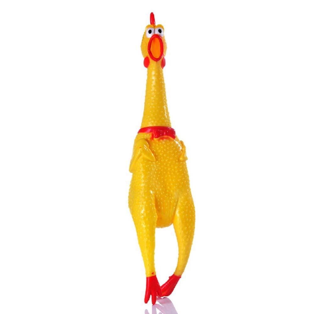 Gelb Gummi Haustier Hund Welpen Spielzeug Squawking Schreien Schrillen Gummi Huhn