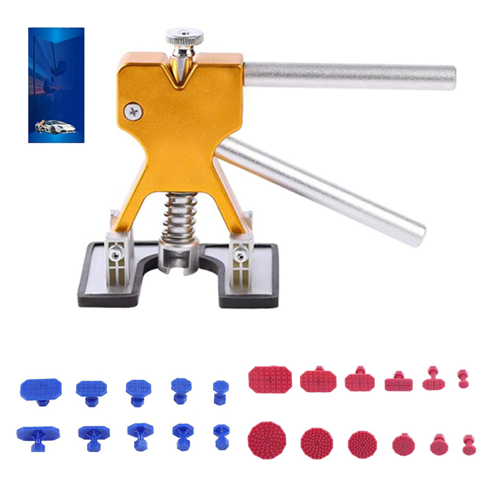 Extractor de abolladuras de coche sin pintura, eliminador de abolladuras de carrocería, Kit de reparación de ventosas, kits de herramientas de eliminación de abolladuras de coche, talleres de coche: Verde