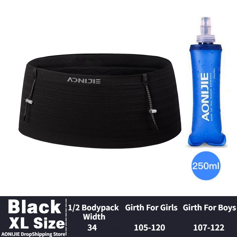AONIJIE W8116 Neueste Gewebte Elastische Sport Taille Pack Laufende Rennen Nummer Gürtel Für Triathlon Marathon- Radfahren Bergsteigen: Silber- Farbe