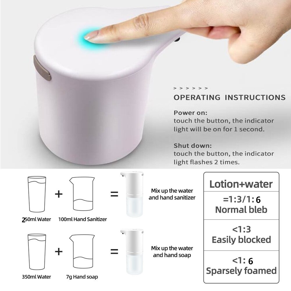 Hands Free Automatic Liquid Soap Dispenser Touchless Smart Sensor Foam Soap Dispenser Hand Washer For Kitchen Bathroom