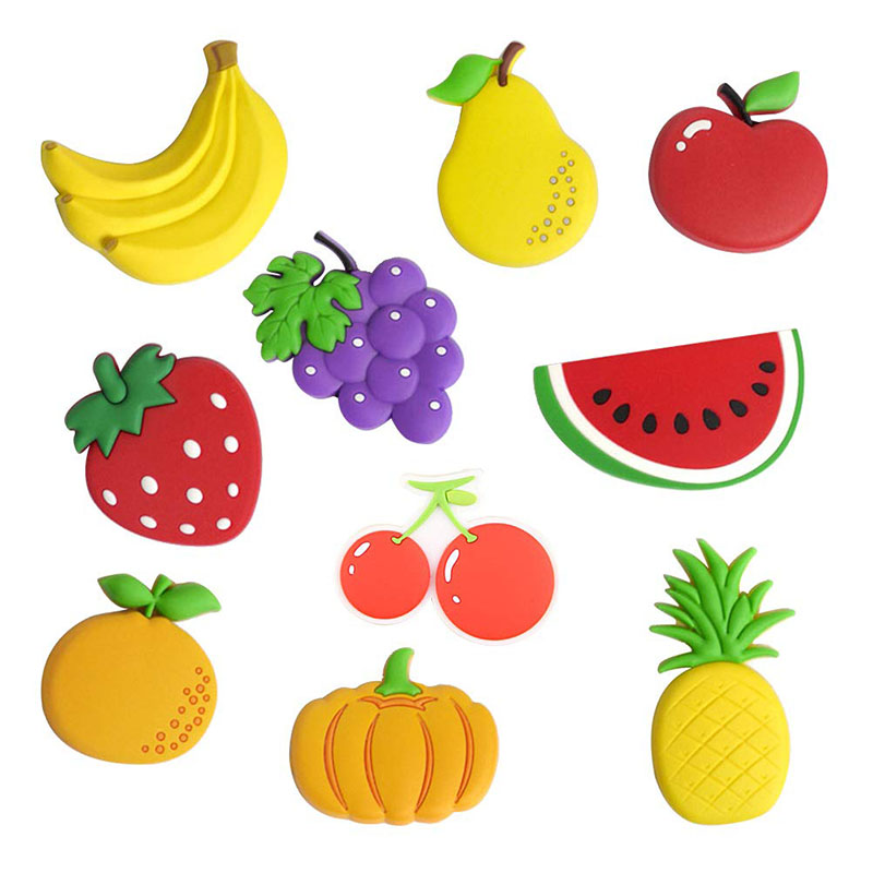 10pc naklejka magnetyczna śliczne rysunkowe owoce stereofoniczny magnesy na lodówkę magnesy na tablice dla dzieci aktywność dekoracja wnętrz: Default Title