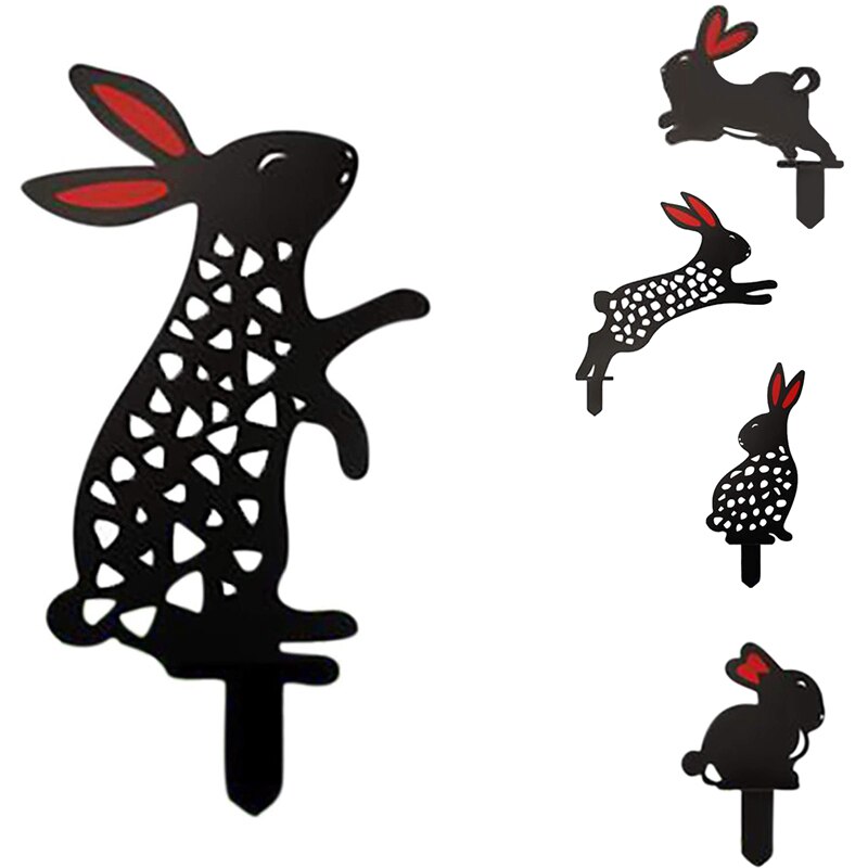 Easter Rabbit Yard Art, Outdoor Garden Backyard Lawn Stakes Decor , Cute Garden Land Planting Props Ornaments