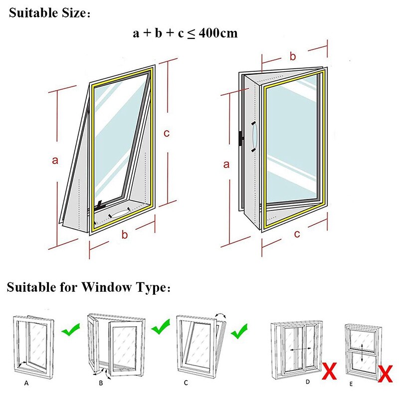Joint de fenêtre de sas pour climatiseur Portable, joint de fenêtre de plaque d'étanchéité en tissu Flexible de 400 Cm avec fermeture éclair et adhésif rapide