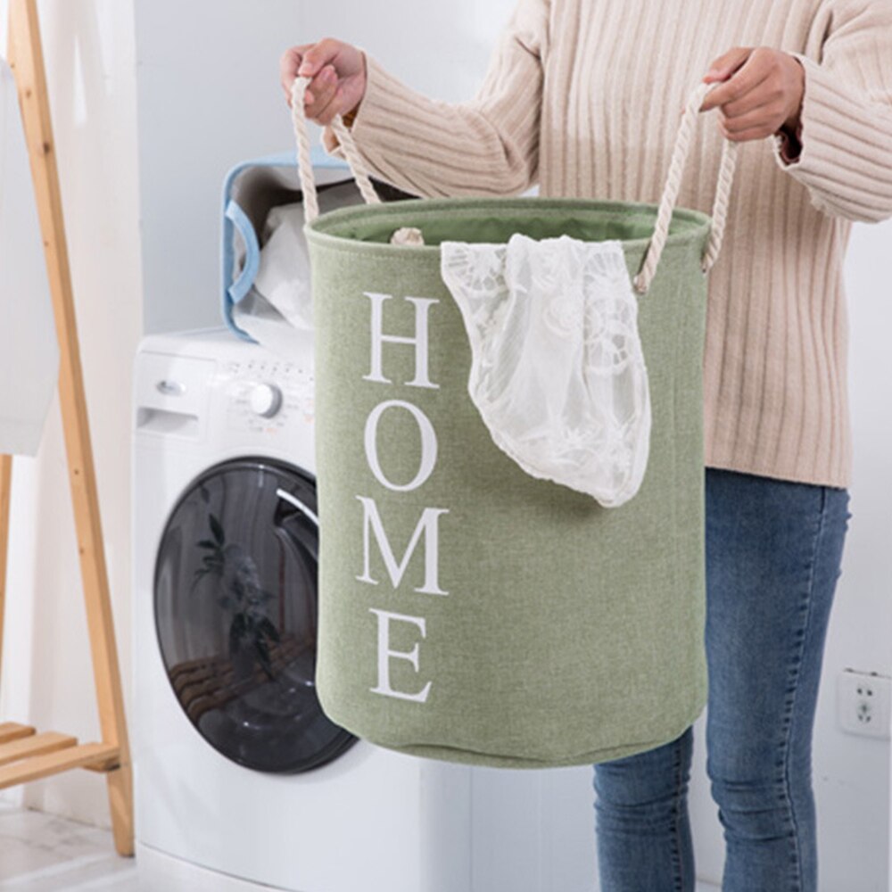 Folding Laundry Basket Round Storage Bin Bag Large Hamper Collapsible Clothes Toy Basket Bucket Organizer Large Capacity