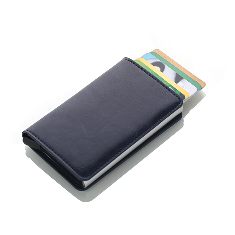 Automatic RFID Card Holder Men Credit Card Holders Business ID Card Case Aluminium Bank Card Wallets