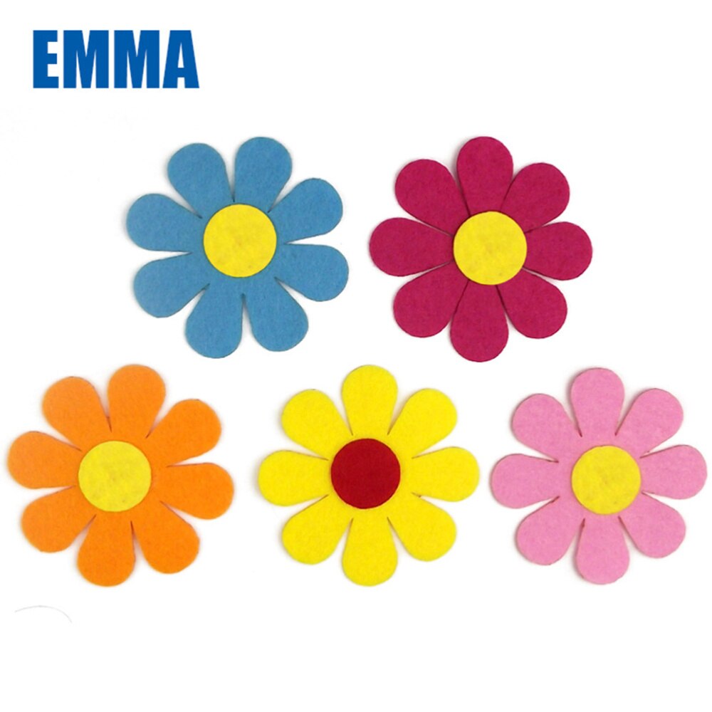 150pcs Felt Flowers Fabric Flower Embellishments for DIY Crafts Sewing Handcraft 3D Felt Cloth Flower Leaf Wall Stickers Assorte