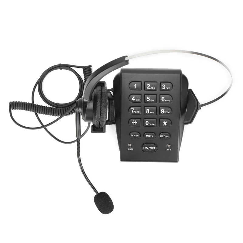 Corded Telephone with Headset Call Center Telephone with Omnidirectional Microphone Headset for Home Office Call Center Phone