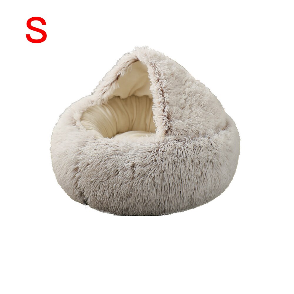 Cama para gatos 2 en 1, Comodidad para dormir profunda en invierno, cesta para casa de gatos, productos de tienda para mascotas, nido para gatos de interior: coffee / M