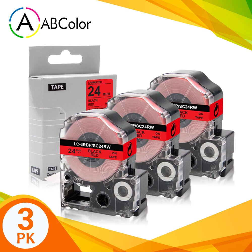 Compatibel Voor Epson 24Mm Tape SC24RW LC6RBP Label Maker Tape Zwart Op Rood Voor Epson Koning Jim Printer LW-700 LW-900P LW-Z710