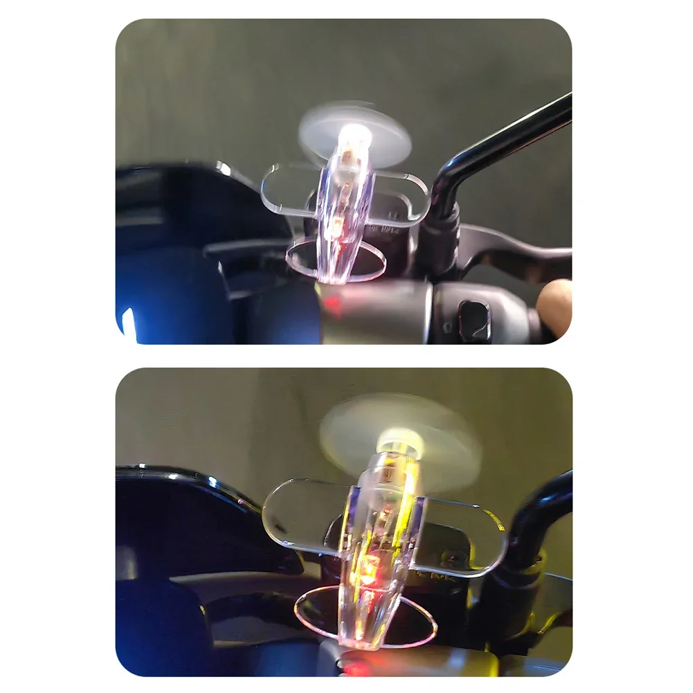 Rotatable Airplane LED Light Motorcycle Wind Powered LED Decoration Light Car Interior Ornaments Bikes Bicycle Decor Light