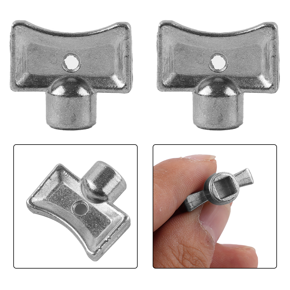 2 Stuks Radiator Klep Sleutel Kraan Sleutel Radiator Waterkraan 5×5mm Klep Socket Speciale Slot Moersleutel zinklegering