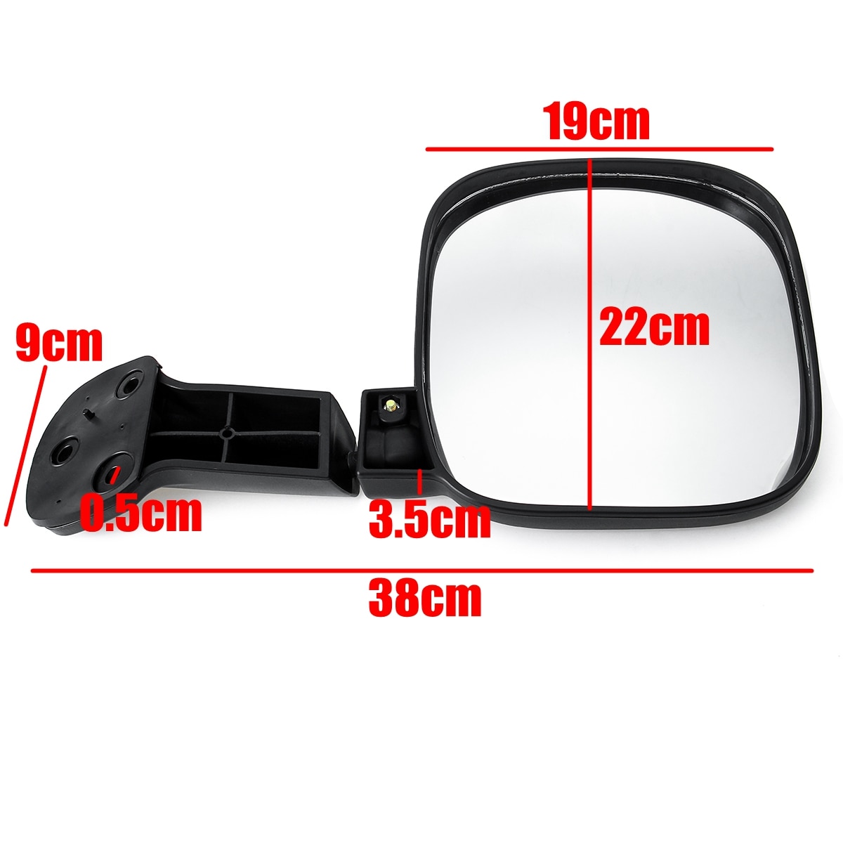 Black Rear Tailgate Door Mirror Assembly Car Exterior Parts For Toyota Hiace H200 2005 FOR RHD DRIVERS