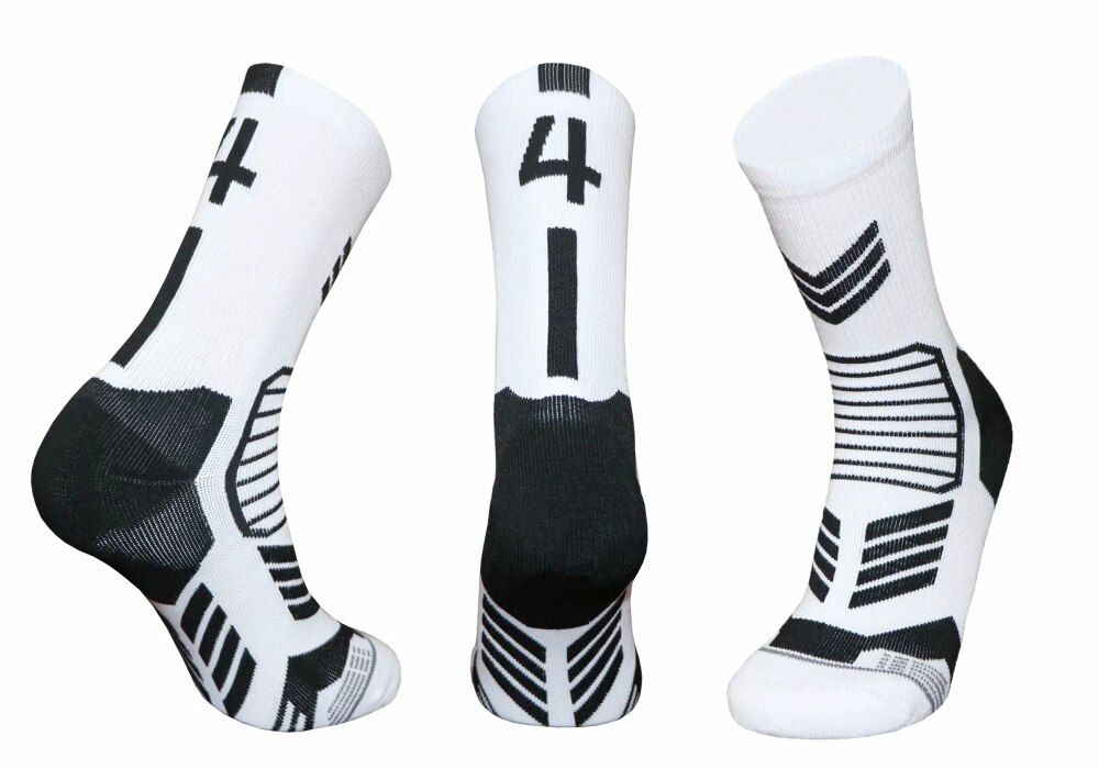 Freies kollokation 0-9 anzahl Basketball Socken Dicke Sport Radfahren Socken Nicht-rutsch Langlebig Skateboard Handtuch Boden Socken: 4 white 1pcs