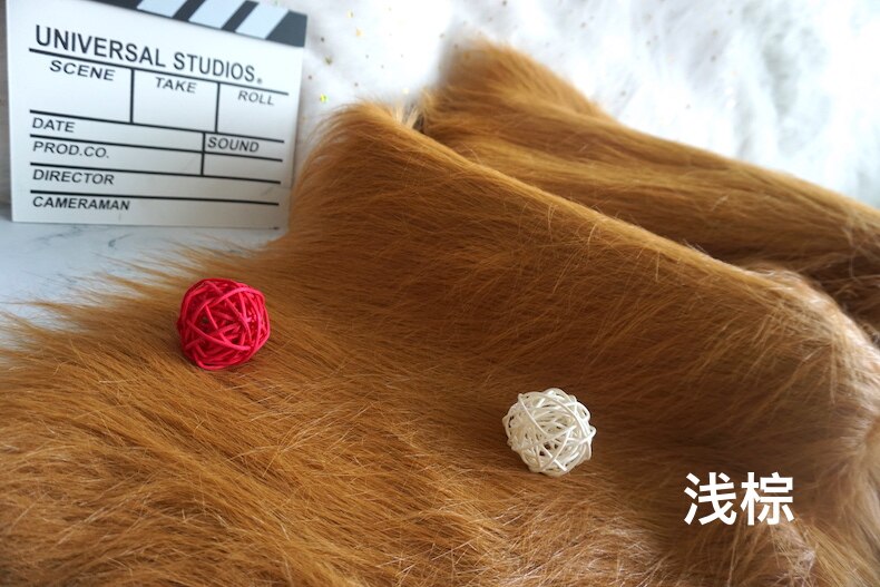 12 Cm Top Een Faux Bont Knuffel Stof 160 Cm Breedte Luxe Lang Haar Faux Fur Stof Voor Handgemaakte naaien Kleding Pop Bont: Light Brown