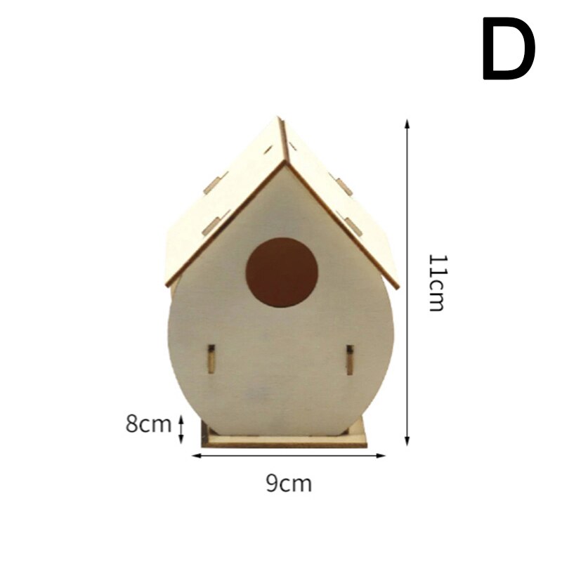 Bird House Handmade Wooden Box Cage Outdoor Birdhouse Garden Yard Hanging Pet Products Crafts Nest Bird Box Garden Decor: D