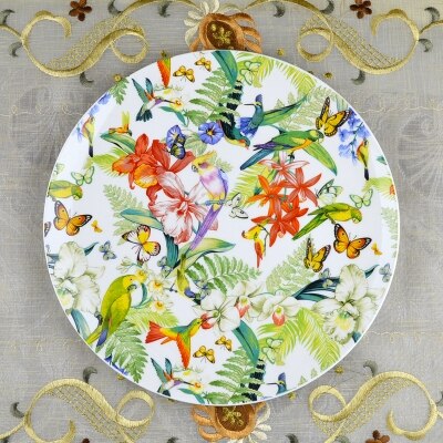 Styl śródziemnomorski oryginalny zagraniczny hiszpania talerze deserowe ceramiczny talerz robić zupy stek talerz na owoce naczynia porcelanowy talerz: 10 cale Plate