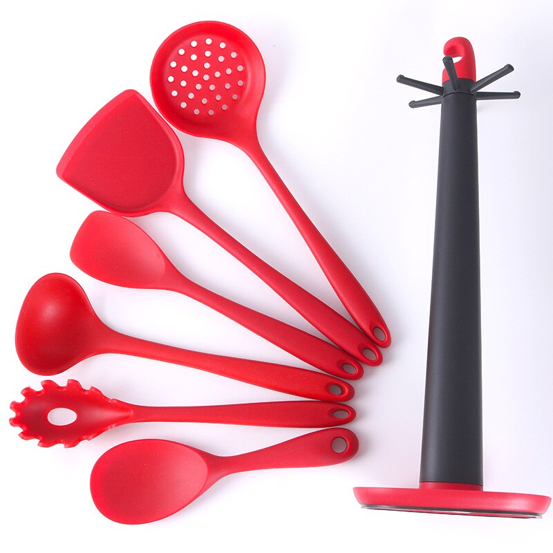 Food Grade Siliconen Koken Tool Gemak Keuken Non-stick Pan Schop Lepels Vergiet Keukengerei Huishoudelijke Accessoires Item