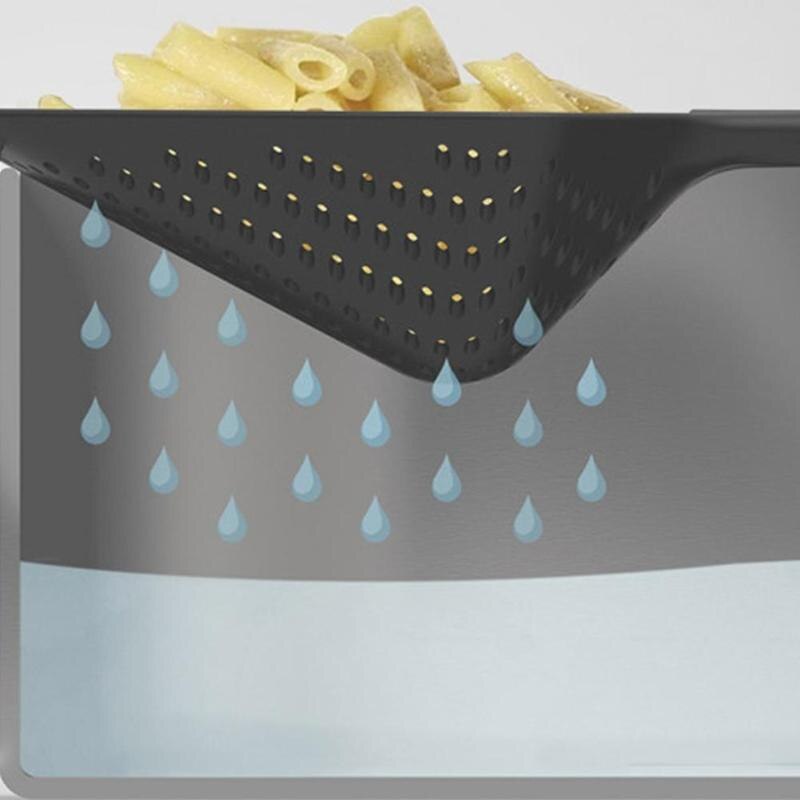 1 st svarta prylar dränera grönsaker vatten skopa matlagning skopa kök bärbara tillbehör durkslag verktyg sil  f5 y 0