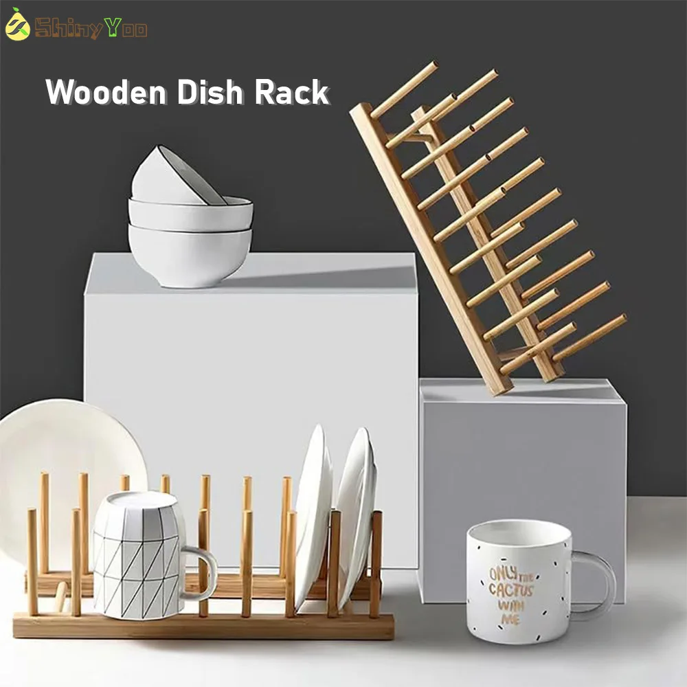 Geschirrständer aus Holz, Tellerständer, Topfdeckelhalter, Küchenschrank-Organizer für Tasse, Schneidebrett, Schüssel, Wäscheständer und mehr