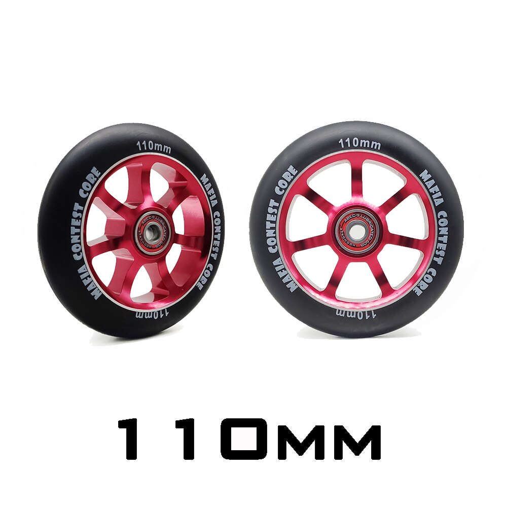 Brand Iron 110mm scooter wheels 88A hardness skating wheel 100mm 110mm Alloy scooter wheels Iron Aggressive tire ABEC-9 bearing: 110mm model18