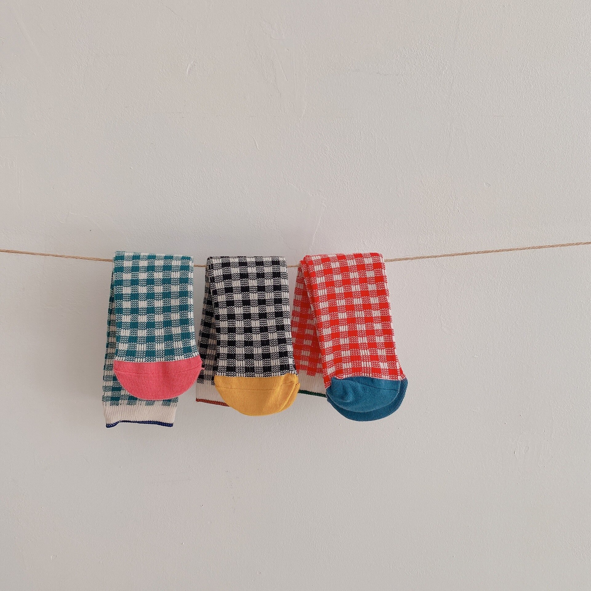 Kisd chaussette automne bébé coton chaussettes désossées en vrac creux garçons et filles chaussettes bébé treillis chaussette