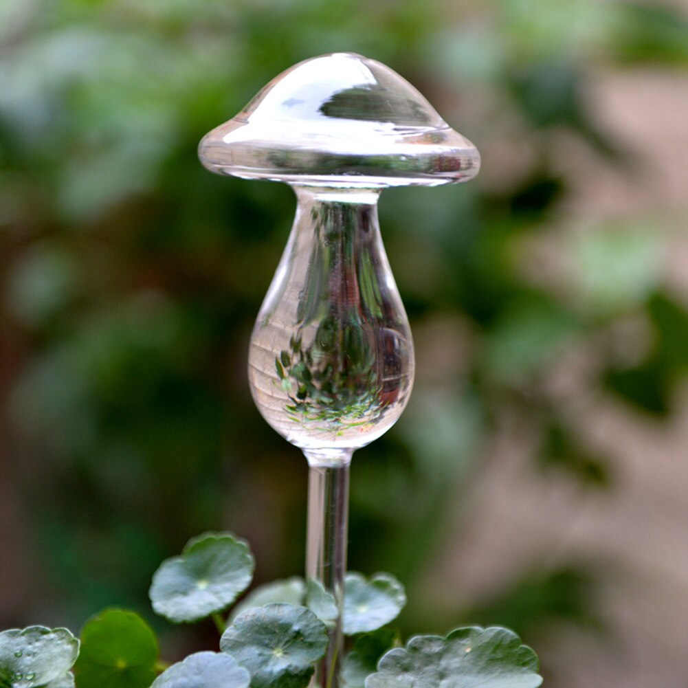 5 Color Plant Flowers Water Feeder Mushroom Shape Plant Self Watering Device Glass Clear Glass Plant Waterer Device