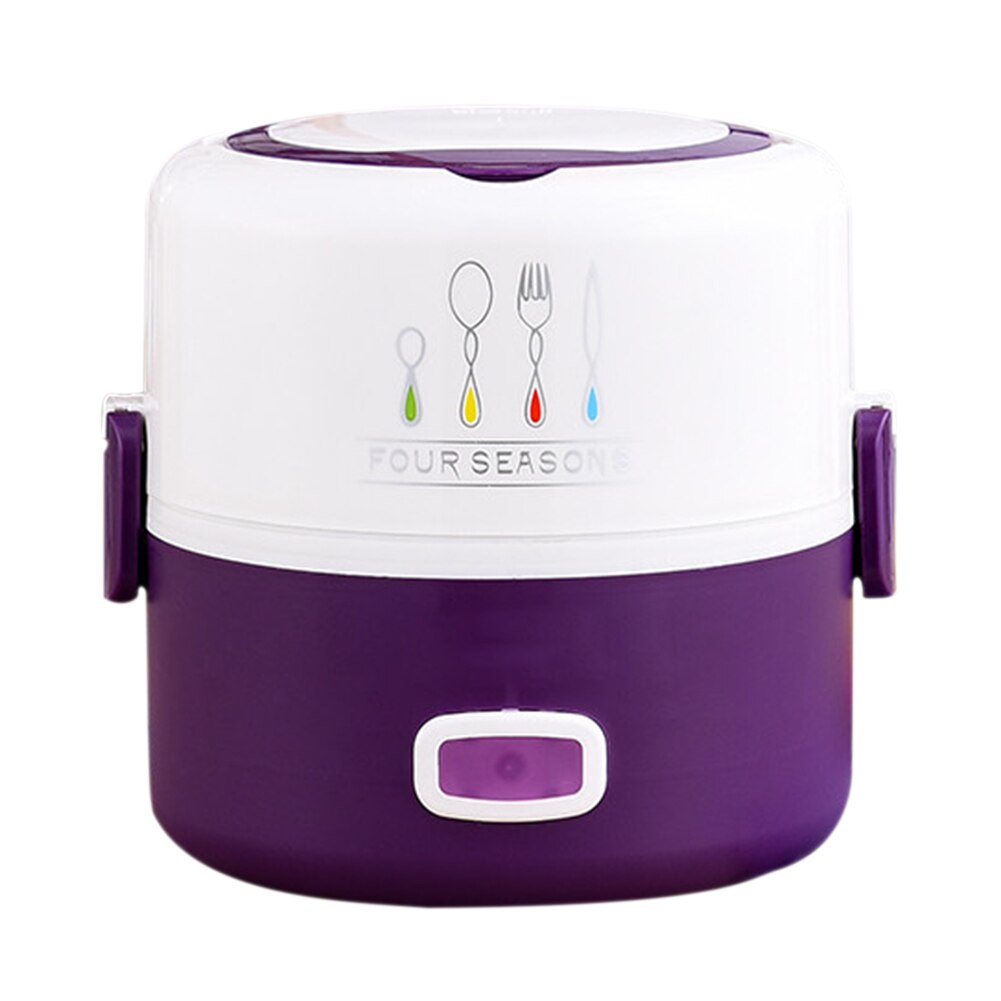 Alloet elvärme matlåda förvaringsbehållare resemat varm värmare termisk för hushållskök hjälper inredning: Dubbelt lager-lila
