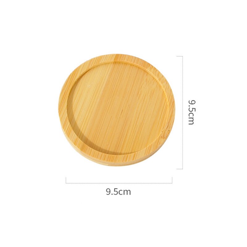 Bols en bambou naturel assiettes pour plantes succulentes Pots plateaux Base Stander décor de jardin décoration de la maison rond carré plateau artisanat: 4