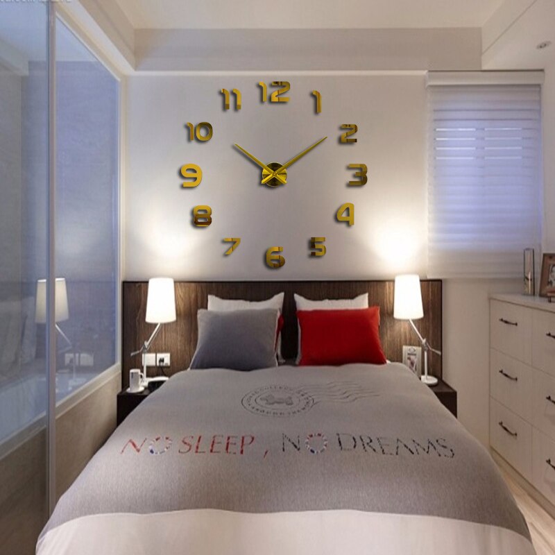 muhsein wall clock large decorative digital wall clock home decoration diy clock living room 3D mural stickers