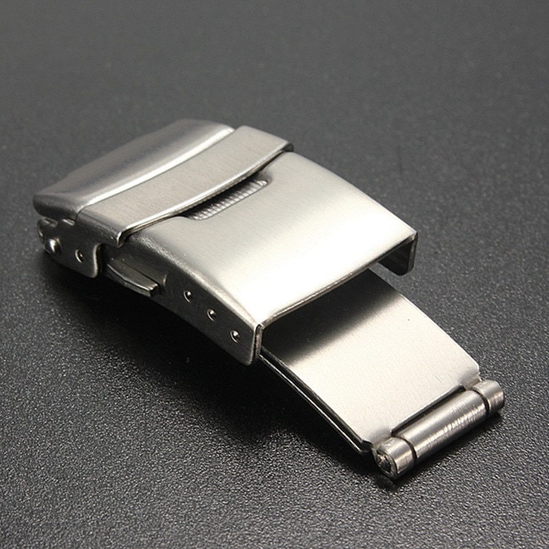 , cierre de mariposa, correa de reloj de acero inoxidable, hebilla de cierre de botón de presión doble para correa de reloj de 16mm 18mm 20mm 22mm 24mm
