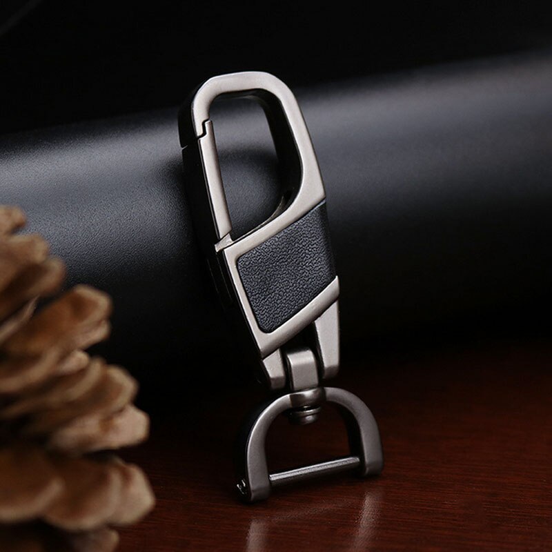 Exquisito llavero de Metal para hombre, llavero de cuero para coche, llavero soporte para llavero Llaveros accesorios de estilo de coche