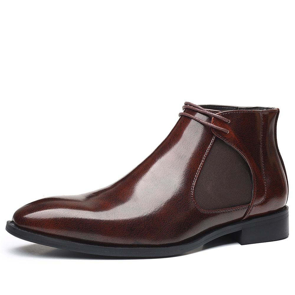 Mænd støvler sko ankelstøvler vintage komfortable chelsea støvler herre slip on luksus sko
