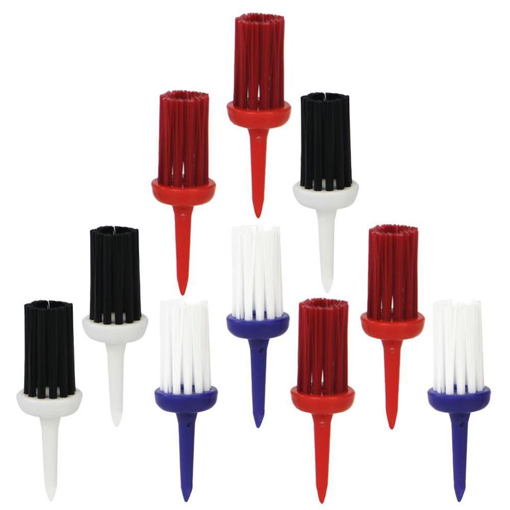 10 stk/pakke golf tee 52mm kugle tee børste plast golf rengøring tee groove gof værktøj rensebørste kølle børste golf tilbehør  l7 g 8