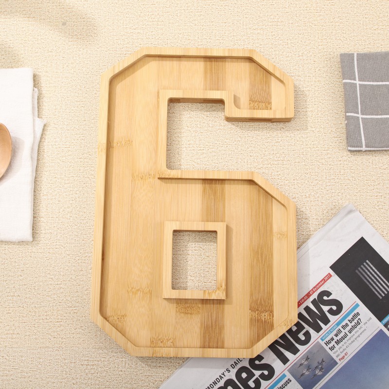 Wooden Digital Tray Home Party Birthday Party Decoration Dessert Plate Fruit Vegetable Cheese Platter Kitchen Cooked Food Plate: green