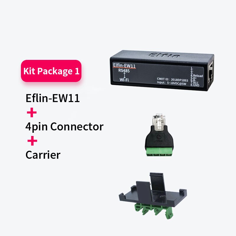 Serial port RS485 to WiFi device server module Elfin-EW11 support TCP/IP Telnet Modbus TCP Protocol data transfer via WiFi: Gray