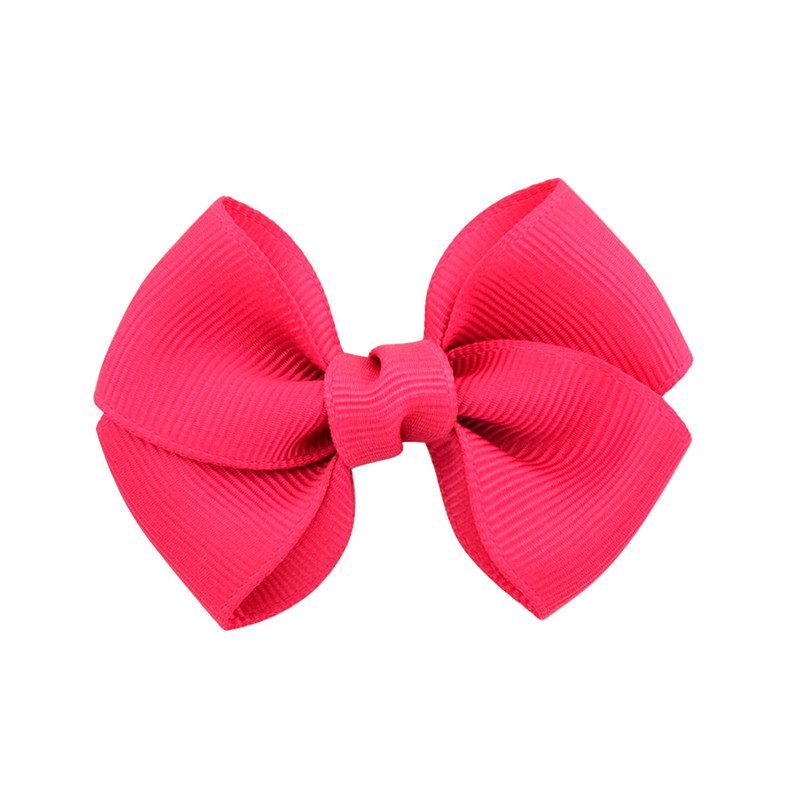 Solide Lint Strik Haarspeld voor Meisjes Kinderen Bowknots Haar Clips Vrouwen Haarspelden Haar Accessoires Baby Haarspelden Decoraties: 14 Rose Red